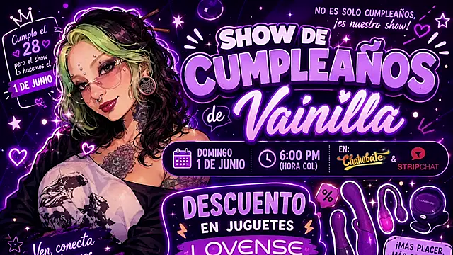 vainilla doll online show from June 5, 2026, 1:54 am