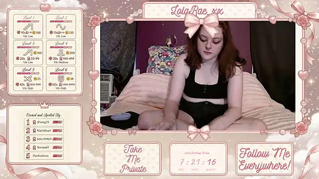 Snapshot of lolarae_xx chatting on June 6, 2026, 4:45 pm lolarae xx online show from June 6, 2026, 4:45 pm