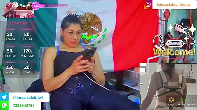 Snapshot of LaInsaciableIntensa chatting on March 15, 2025, 12:47 am LaInsaciableIntensa online show from March 15, 2025, 12:47 am