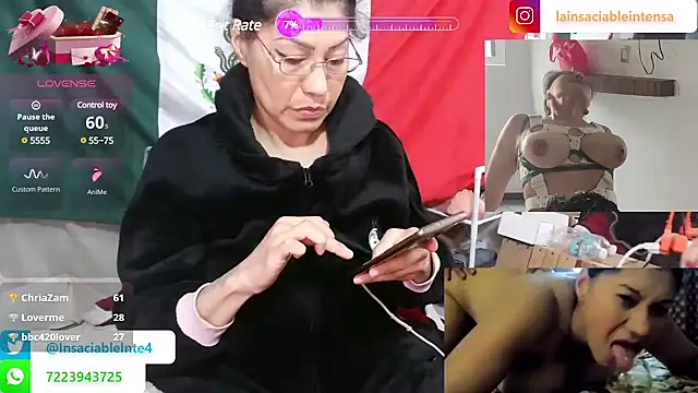 Snapshot of LaInsaciableIntensa chatting on March 23, 2025, 12:26 am LaInsaciableIntensa online show from March 23, 2025, 12:26 am